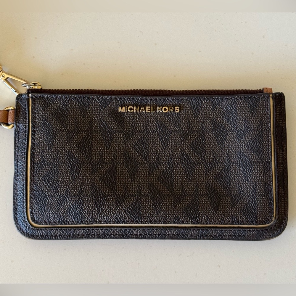Michael Kors Brown Monogram Wristlet Wallet
